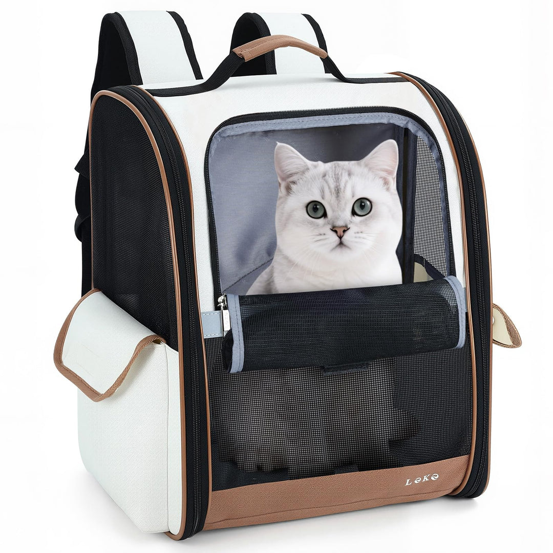 HundeRucksack und KatzenRucksack für Mittel/Kleine Haustiere(2-8KG), Haustier Rucksack mit Netzfenst