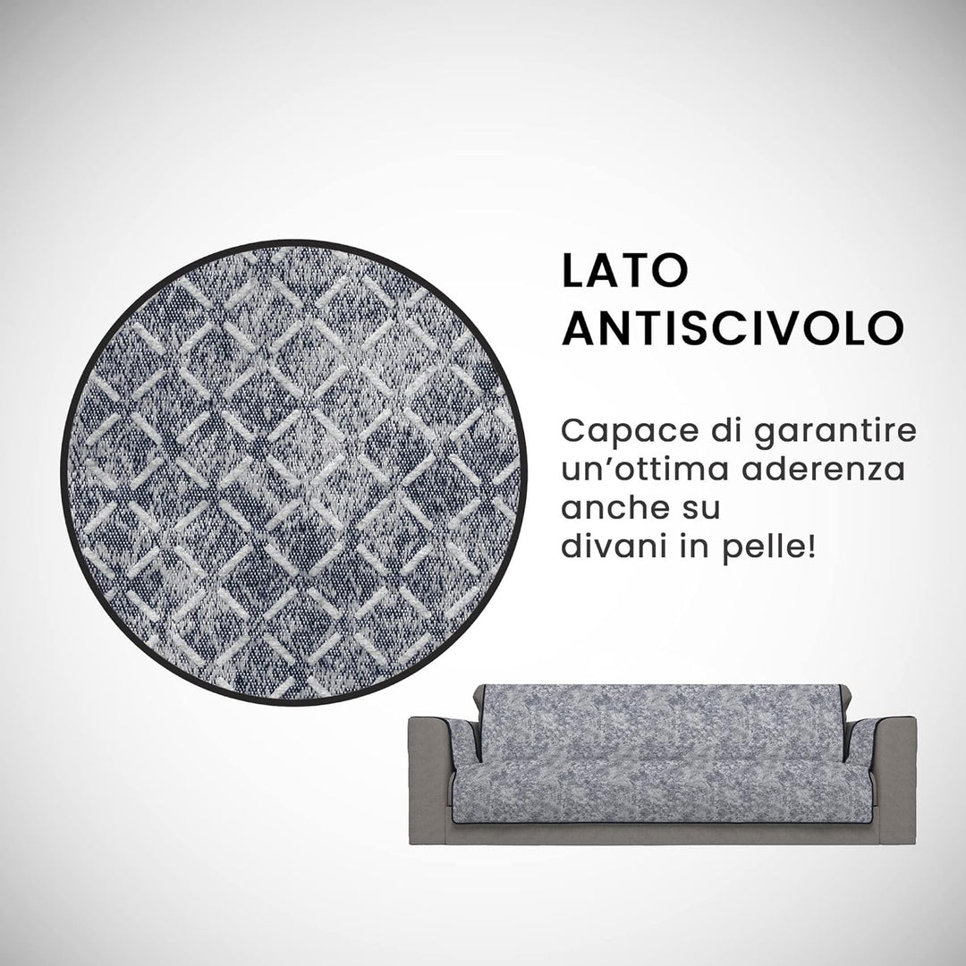 Italian Bed Linen “Glamour” rutschfest Sofa Abdeckung, Dunkel blau, 4 Plätze 4 Plätze Dunkel Blau, 4