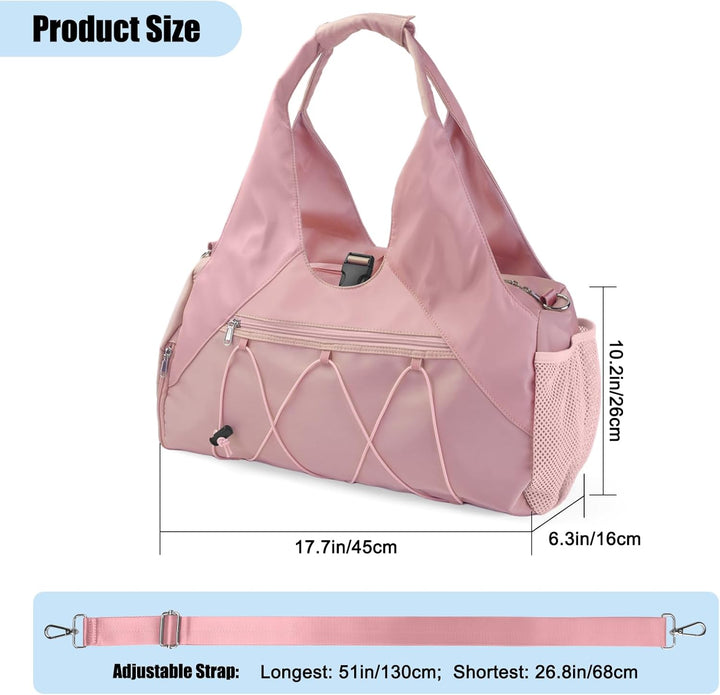 Sporttasche für Damen Yogatasche mit Schuhfach & Nassfach Reisetasche Tragetasche für Yogamatten Fre