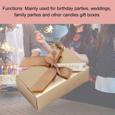 MOUMOUTEN 50 Stück Party-Geschenkboxen, Champagnerfarbe, Süssigkeiten, schicke Hochzeitsgeschenkboxe