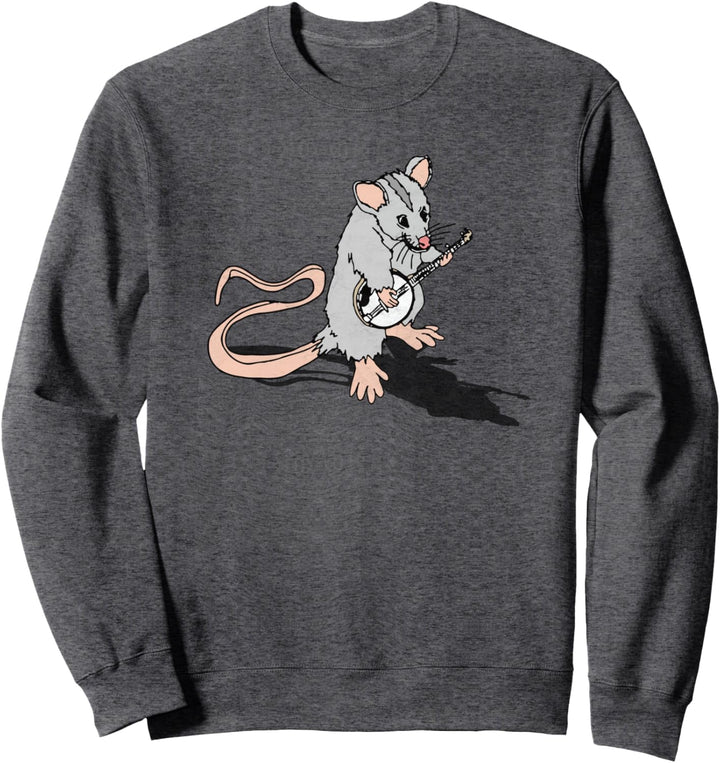 Banjo Picking Possum Vintage Bluegrass Funny Graphic Sweatshirt
