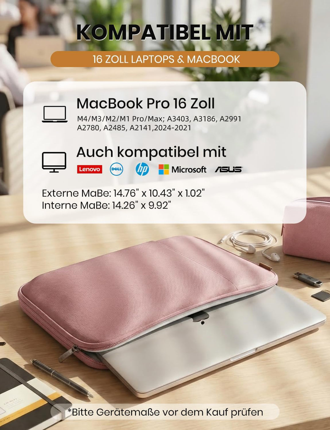 DOMISO Laptoptasche Hülle Stossfest Wasserdicht Laptop Sleeve PC Case Notebook Schutztasche,LP07 16