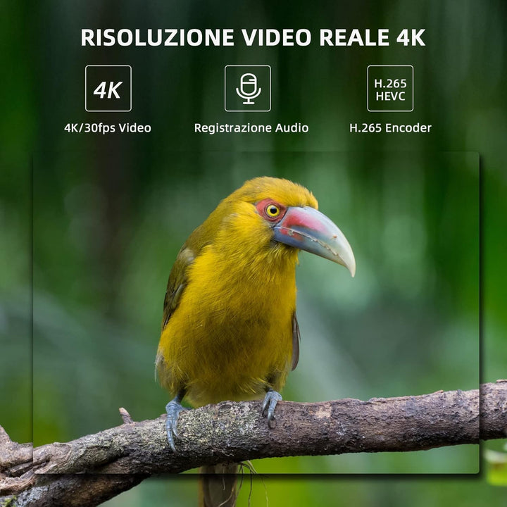 Wildkamera WLAN mit Handyübertragung App 36MP/4K, WiFi Bluetooth Wildtierkamera mit Nachtsicht Beweg