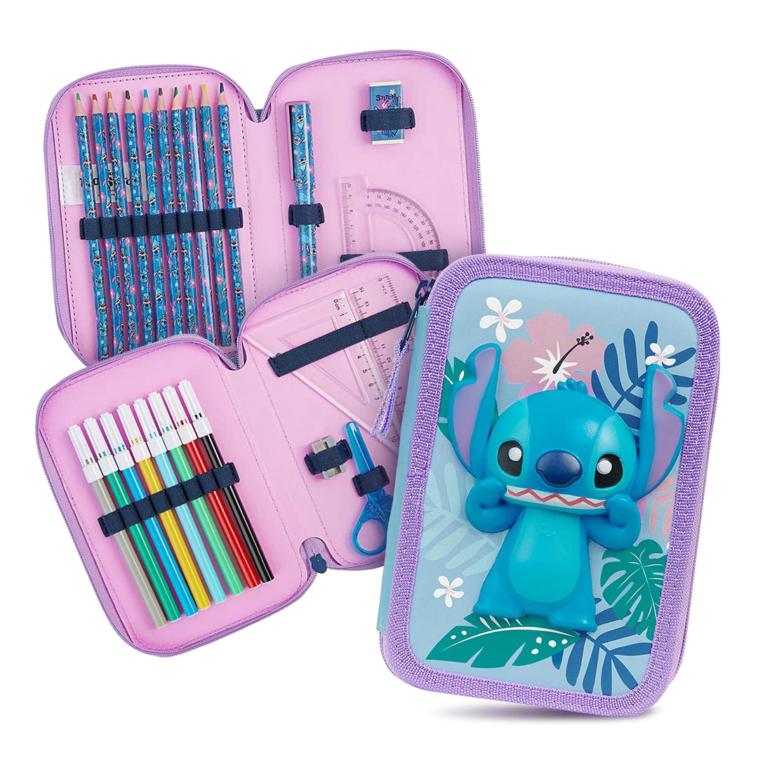 Disney Federmäppchen Mädchen Die Eiskönigin Stitch Federtasche Mädchen Gefüllt Schulmäppchen 2 3 Fäc