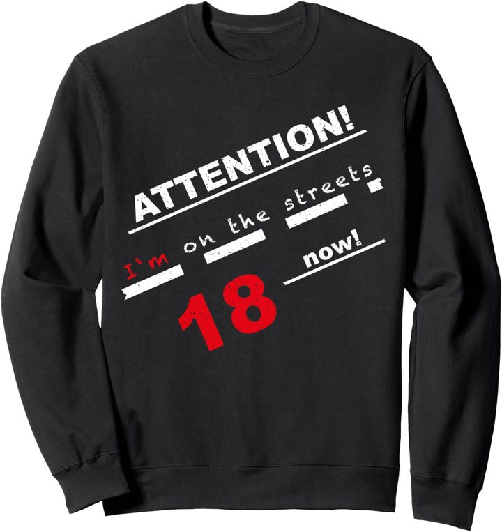 18 Jahre Volljährig Geburtstagsgeschenk Führerschein Strasse Sweatshirt