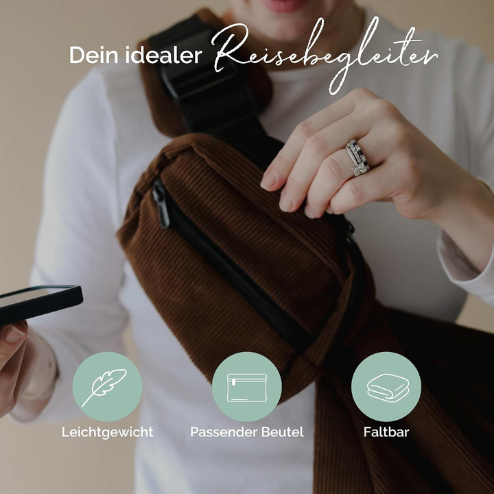 Boba Buddy Kleinkindtrage, Baumwolle, Seiten- &amp; Hüfttrage, Cord Braun | Schnell übergeworfen, mit Si