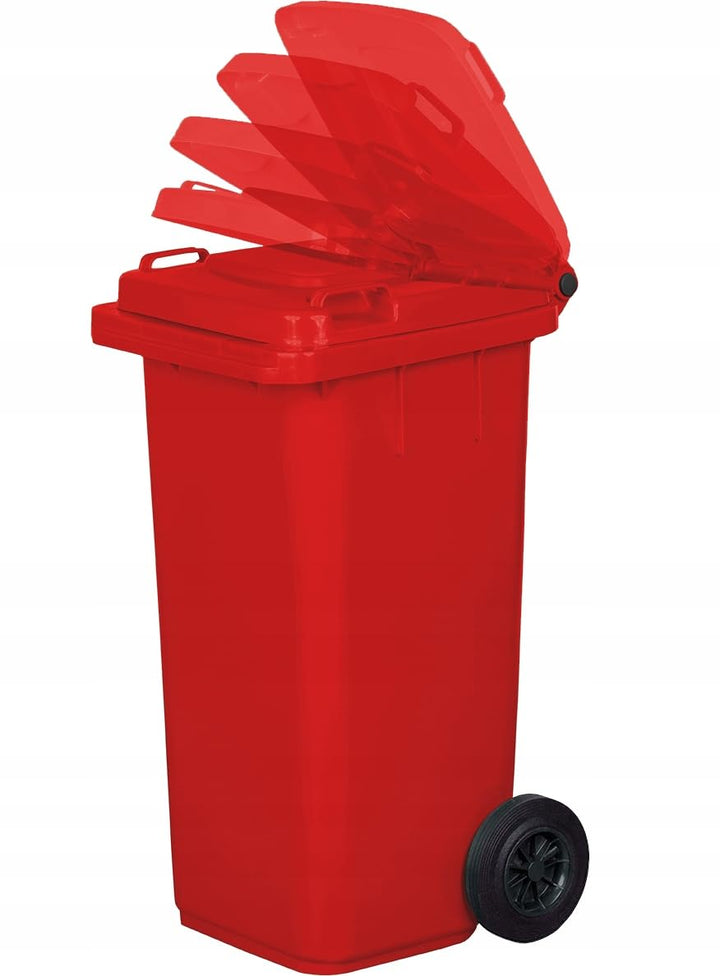 gardivo Mülltonne 120 Liter Abfalltonne Reststofftonne Mülleimer mit 2 geräuschlosen Rädern, Klappde