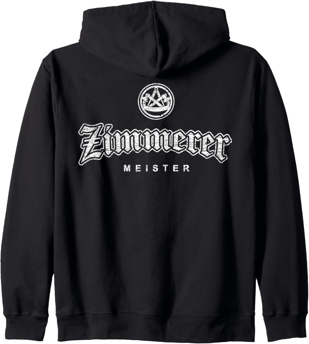 Zunftzeichen Zimmerer Meister in alt-gotischer Schrift Kapuzenjacke