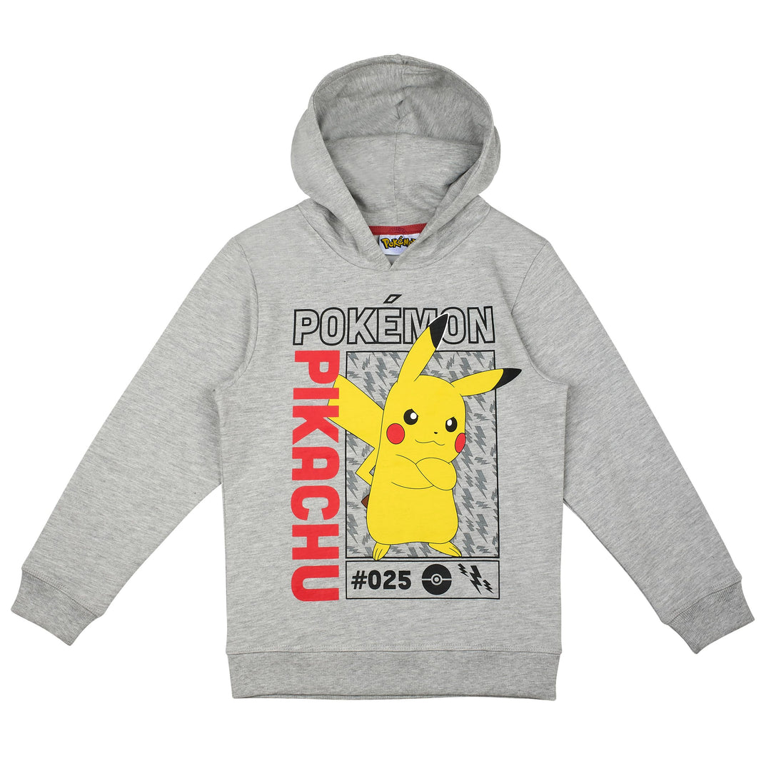Pokemon Kapuenpullover Pullover Hoody Hoodi Junge Mädchen Design Pikachu 116 Grau, 116 Grau