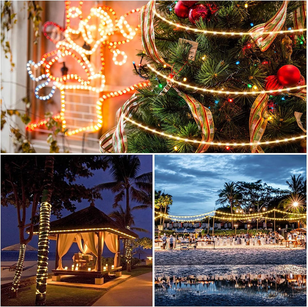 Forever Speed 50Meter LED Lichterschlauch Lichterkette Schlauch Leiste Aussen und Innen Warmweiss 18