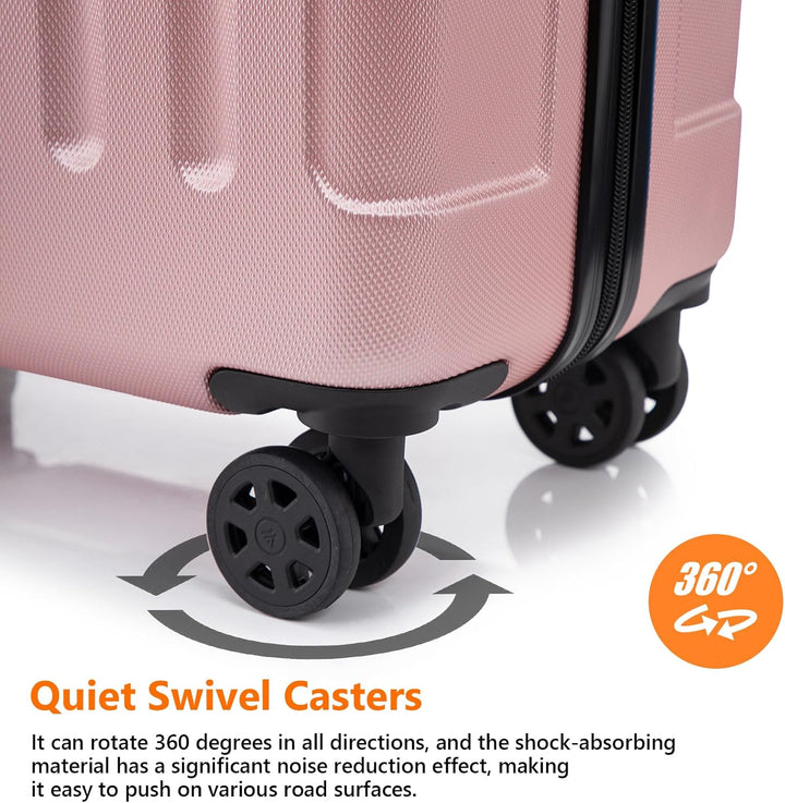 Gepäck Suitcase Reisekoffer, Trolley Rollkoffer Handgepäck, Hartschalenreisekoffer mit 360° Lenkroll