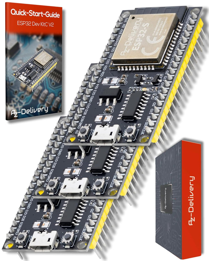 AZDelivery 3 x ESP32S NodeMCU Module WLAN WiFi Dev Kit C Development Board mit CH340 (Nachfolgermode
