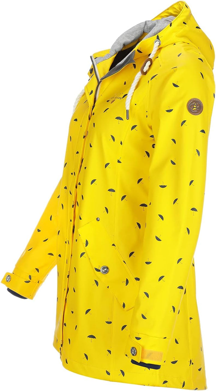 Dry Fashion Damen Regenmantel Wyk Funktionsmantel Parka 46 Gelb, 46 Gelb