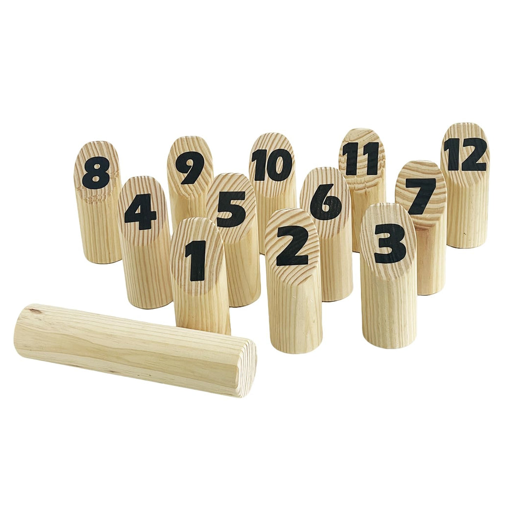 Number Kubb Toss Game Stick Wurfspiel aus Hartholz (mit Tragetasche, Hinterhof) Backyard Wood, Backy