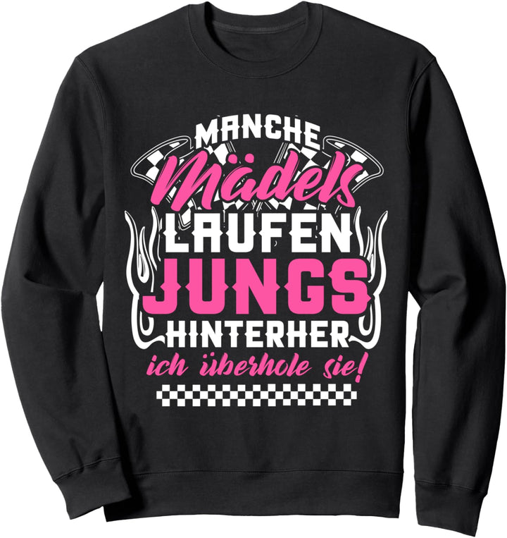 Jungs werden überholt - Motorradfahrer Biker-Girl Sweatshirt
