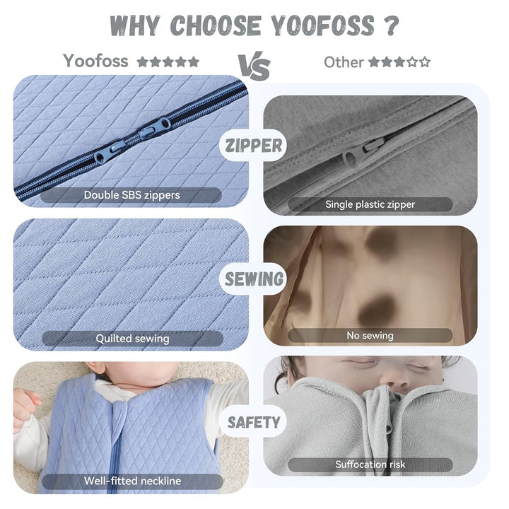Yoofoss Schlafsack Baby Winter Baumwolle 2.5 TOG Warm Baby Winterschlafsack Weich Babyschlafsack Neu