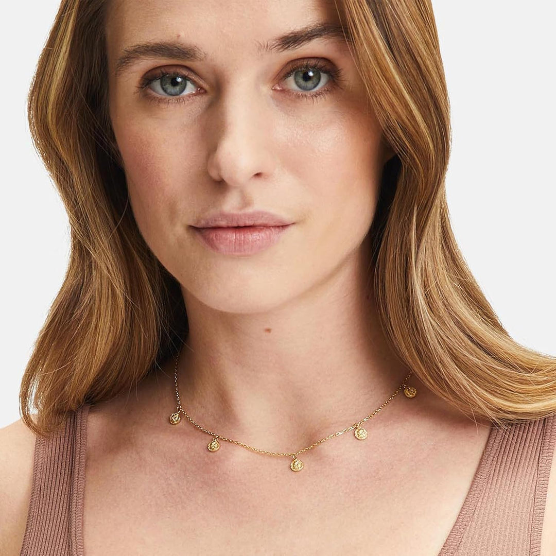 Tamaris Halskette für Damen, Halsschmuck mit verschiedenen Anhängern, wasserfest aus Edelstahl Coins