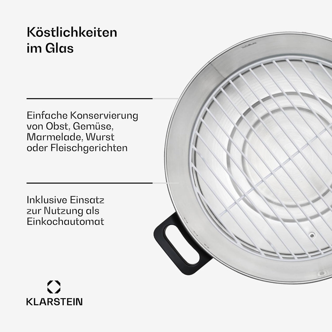 Klarstein Einkochautomat mit Hahn, 25L Glühweinkocher, Edelstahl-Glühweinkocher mit Zapfhahn, Grosse
