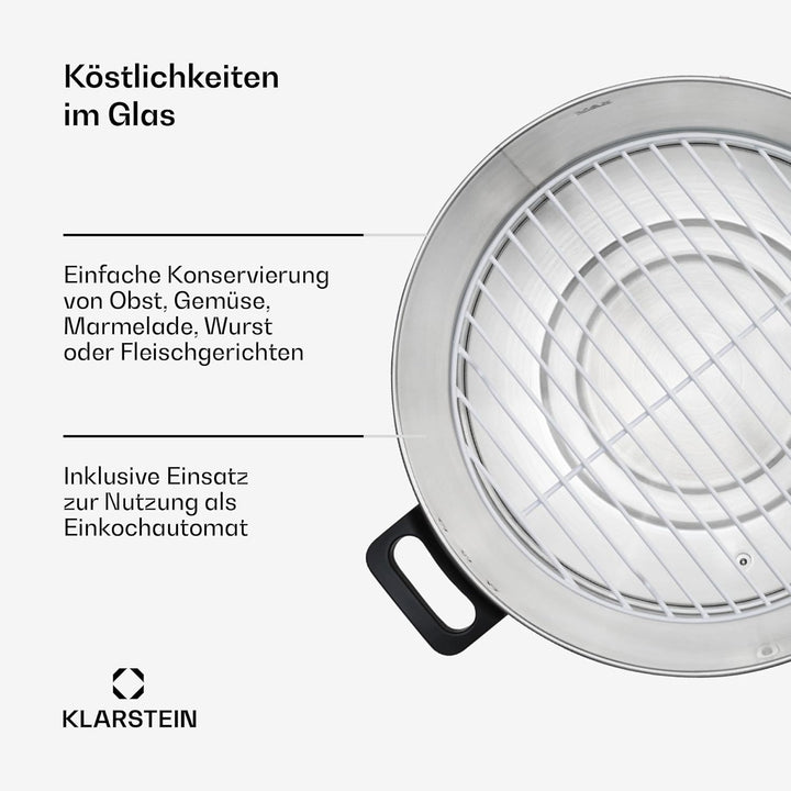 Klarstein Einkochautomat mit Hahn, 25L Glühweinkocher, Edelstahl-Glühweinkocher mit Zapfhahn, Grosse