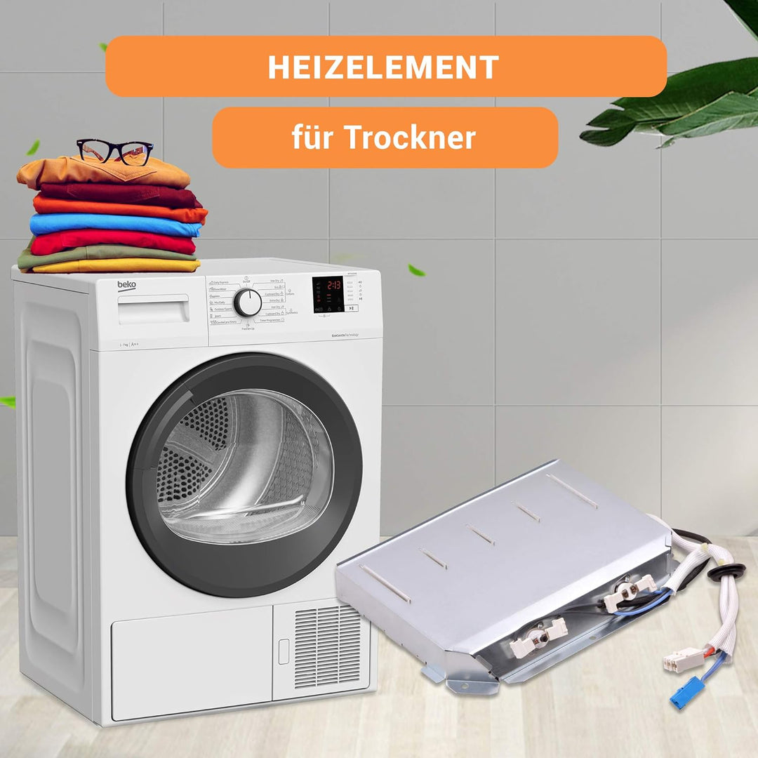 Heizelement Heizung wie Beko 2970101400 Heizregister Trocknerheizung für Wäsche Trockner Heizkörper