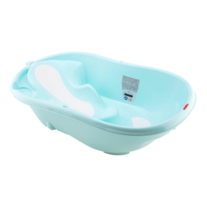 baby-walz Badewanne Deluxe aqua blue - ergonomisch geformt - Anti-Rutsch-Sitzfläche - mit Temperatur