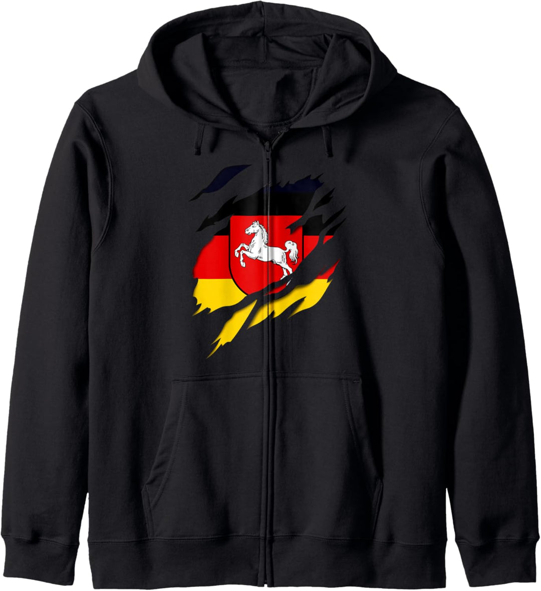Land Niedersachsen Deutsche Fahne und Wappen Kapuzenjacke