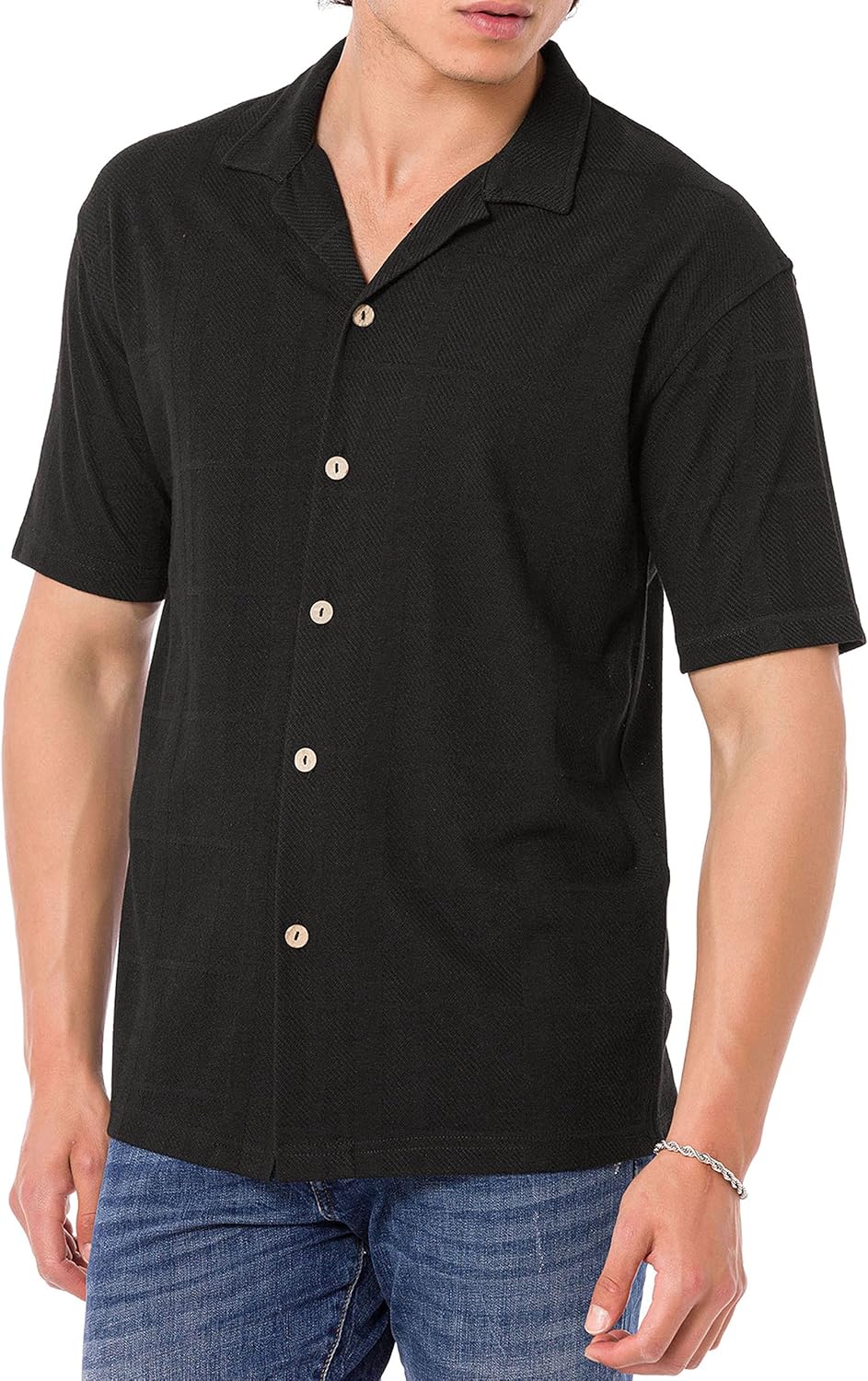 Redbridge Hemd für Herren Freizeit-Hemd Kurzarm Leichter Stoff XXL Schwarz, XXL Schwarz