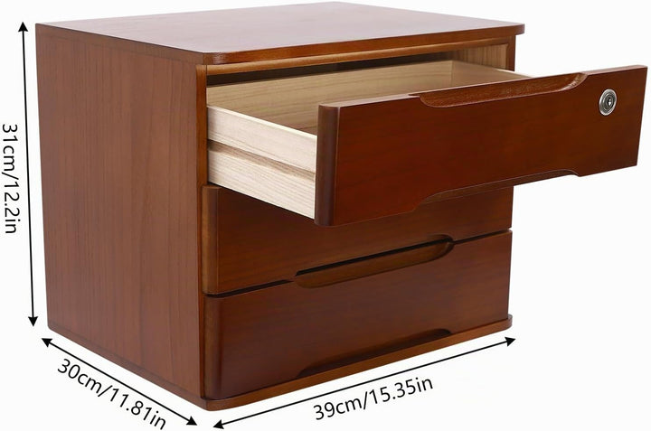 3 Schicht Desktop Storage Box, Desktop Storage Box mit abschliessbarer Schublade, Bürobedarf Schubla