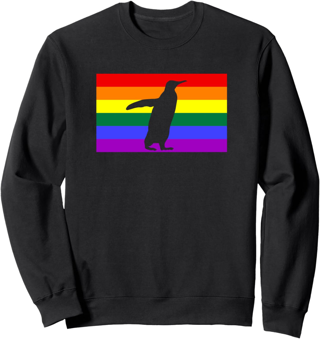 Cute Arctic Penguin Love LGBTQ Gay Pride Flag Stuff Queer Sweatshirt