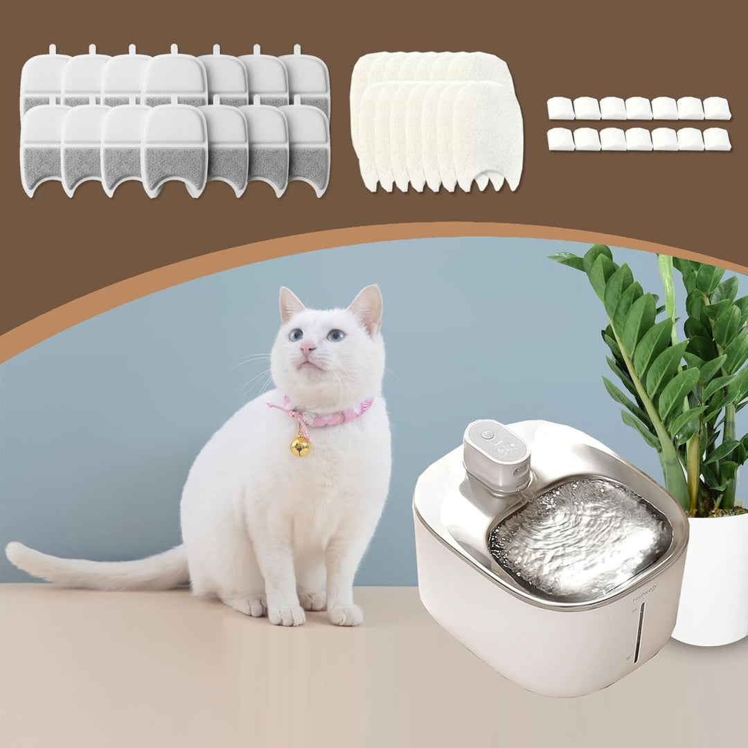 14 Stück Filter Katzenbrunnen aus Aktivkohle und Lonenaustauscherharz Katzen Trinkbrunnen Filter Aus