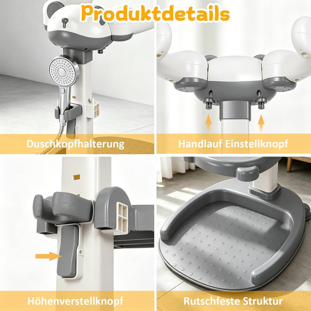 Baby Dusche Ständer Einstellbarer Baby Shower Stand Support mit AntiRutsch-Basis, Anehmbarem Sitz, D