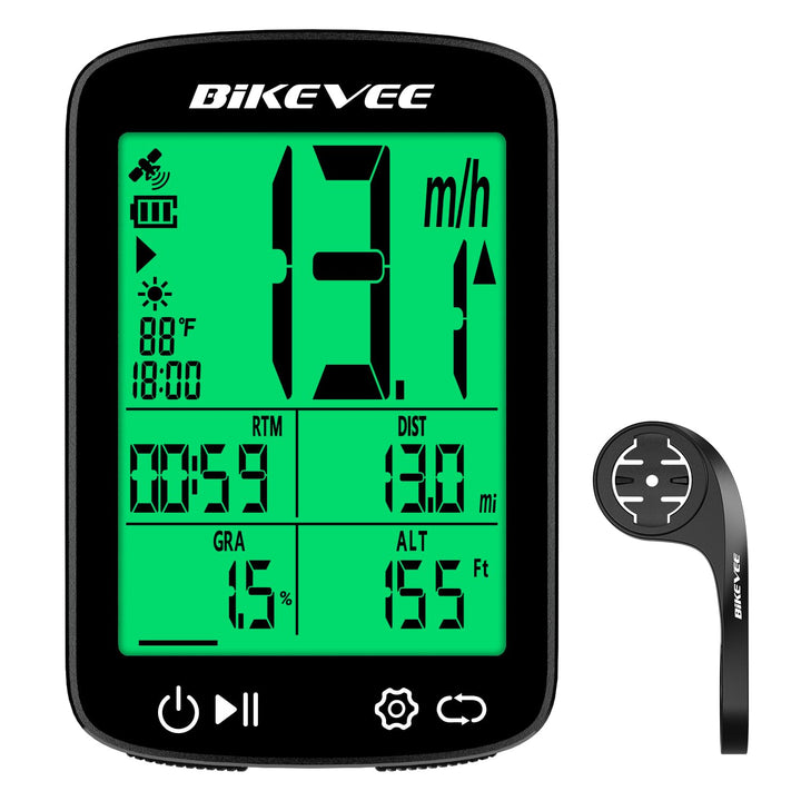 GPS Fahrradcomputer Kabellos Tacho Fahrrad IPX7 Wasserdicht mit Temperatur Höhe Steigung 2,4 Zoll Di