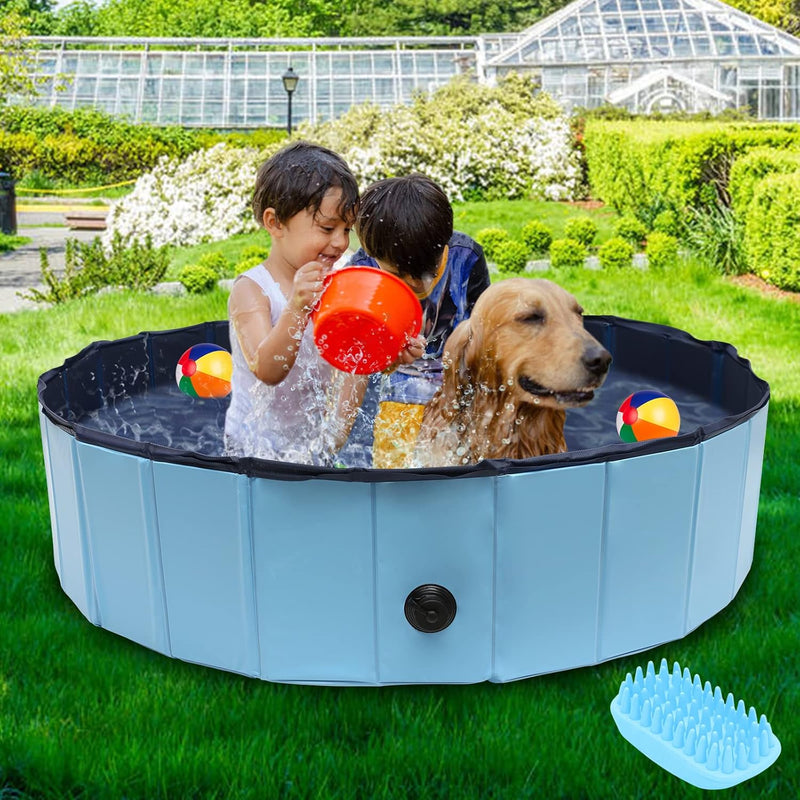 Vigevee Hundepool für Kleine Hunde 160x30cm Hundepool fur Grosse Hunde Hundebadewanne Planschbecken