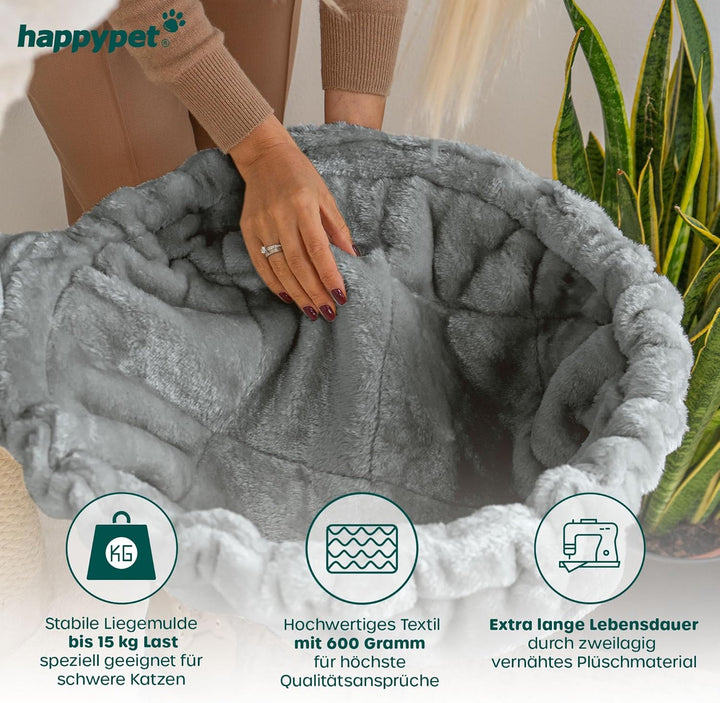 HAPPYPET Universal XXL Liegemulde für Kratzbaum Ø 45 cm - Schlafmulde für grosse Katzen, Maine Coon,
