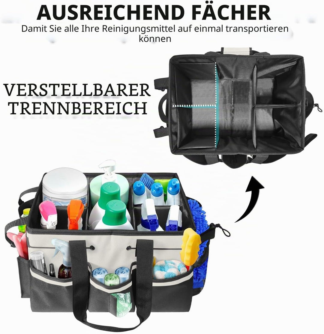 Boczif Reinigungs-Caddy-Tasche, tragbar, mit Griff, Schultergurten und Abnehmbarer Trennwand, Werkze
