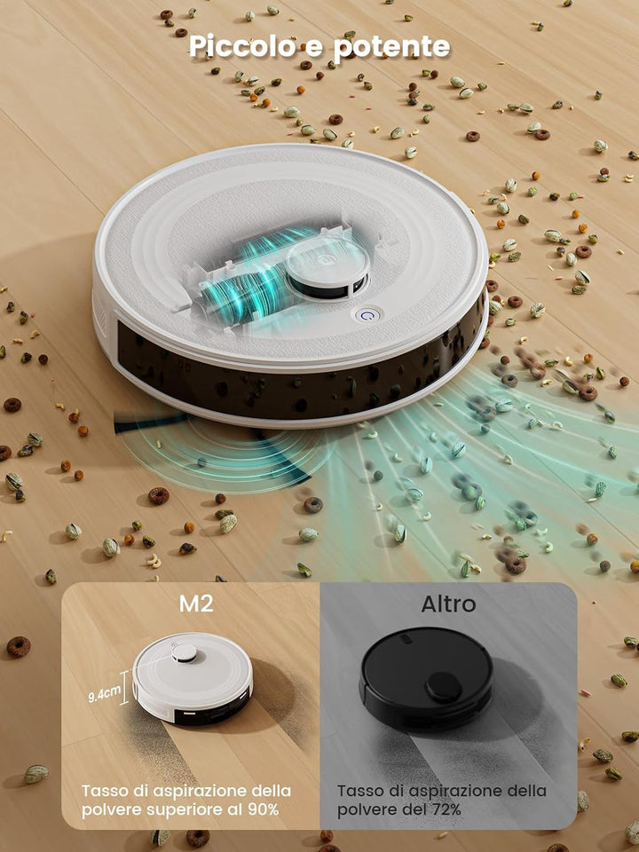 LEFANT M2 Saugroboter Mit Wischfunktion, Mehrstufiges Mapping, Staubsauger Roboter mit No-Go-Zonen,