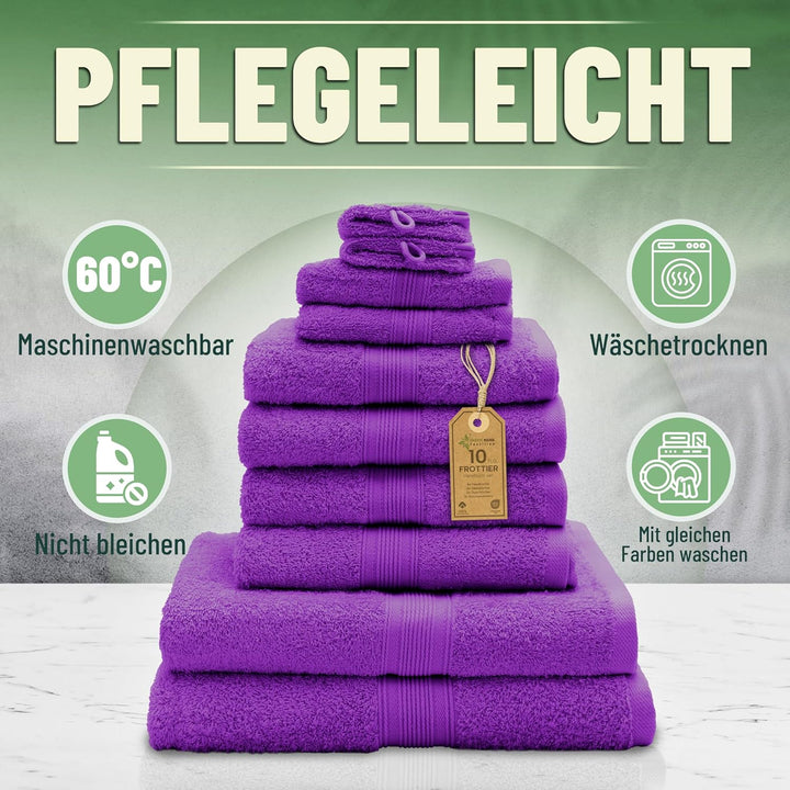 GREEN MARK Textilien 10 TLG. FROTTIER Handtuch-Set mit verschiedenen Grössen 4X Handtücher, 2X Dusch