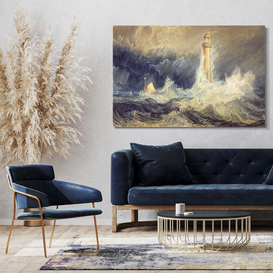Printed Paintings Leinwand (100x70cm): William Turner - Bell Rock Lighthouse 100x70 cm, 100x70 cm