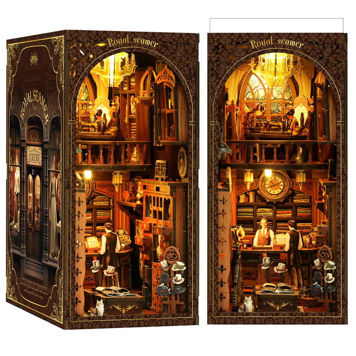 LUMYCE Book Nook Kit für Erwachsene Holzpuzzle DIY Miniatur Haus 3D Puppenhaus - Buchstütze für Büch