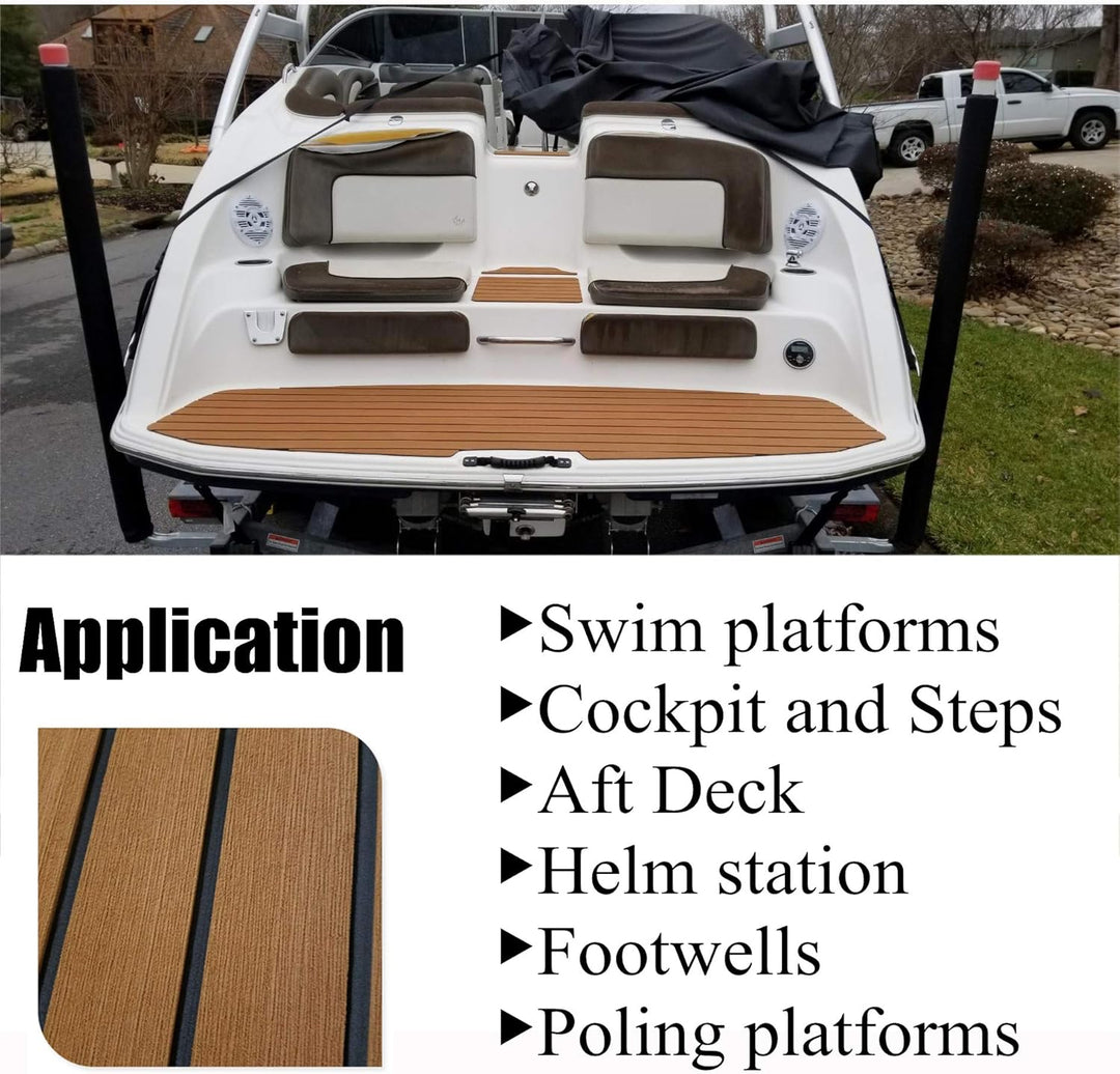 yuanjiasheng Eva-Schaumstoff-Bodenbelag für Boote, Deckplatte aus Vinyl-Imitat-Teakholz für Yachtpon