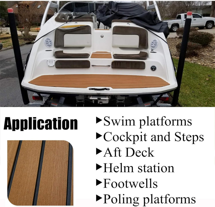 yuanjiasheng Eva-Schaumstoff-Bodenbelag für Boote, Deckplatte aus Vinyl-Imitat-Teakholz für Yachtpon