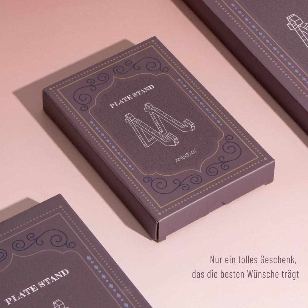 ANBOXIT Tellerständer Holz - 3 Stück Tellerhalter Ständer Es Kann als Display Ständer, Fotoständer,