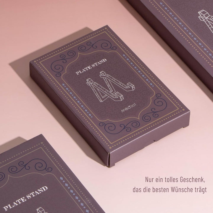 ANBOXIT Tellerständer Holz - 3 Stück Tellerhalter Ständer Es Kann als Display Ständer, Fotoständer,