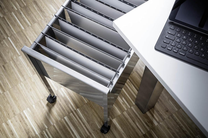 Durable Eco Hängemappenwagen 80 A4, silber, aus kratzfestem Stahl, 655 x 592 x 368 mm, 309523 Offen