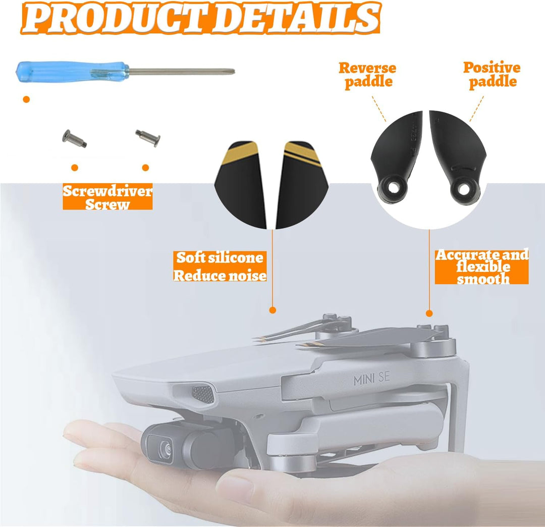 24Pcs Propeller für DJI Mini 4K, Mini 2 SE/ 2/ SE | Drohnen Ersatzpropeller Luftschrauben Set mit Sc