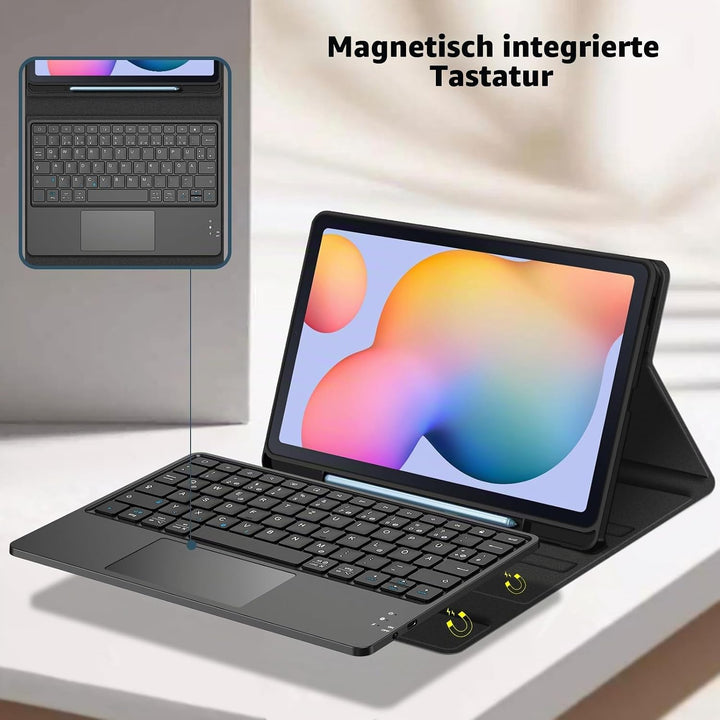 Fintie Tastatur Hülle für Samsung Galaxy Tab S6 Lite 10,4 Zoll 2024/2022/2020 Tablet mit Magnetisch