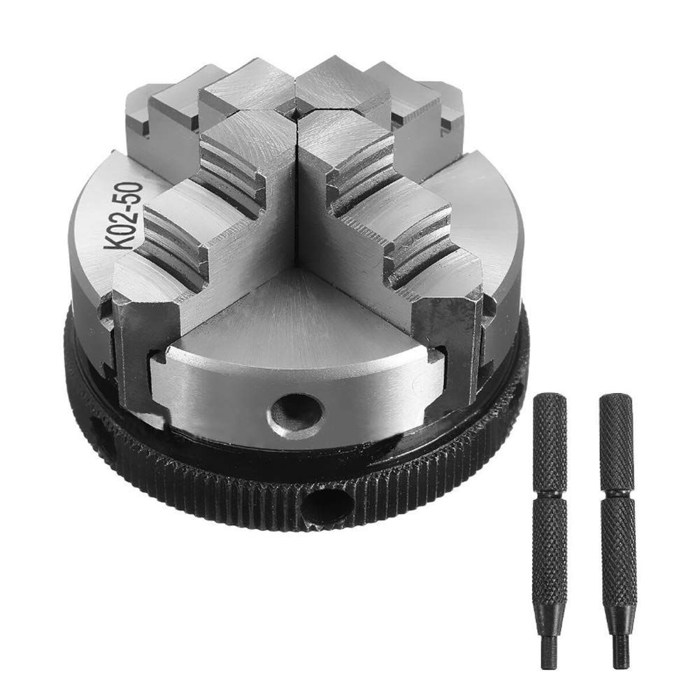 50mm Mini 4 Backen Reversible Selbstzentrierende M14 Gewindefahrmaschine Drehfutter K02-50 mit 2 Stc