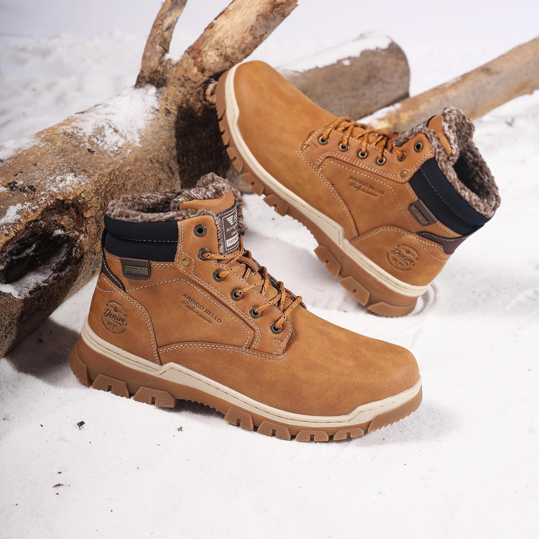 ARRIGO BELLO Winterstiefel Herren Winterschuhe Gefüttert Rutschfeste Warm Stiefel Gemütlich Trekking