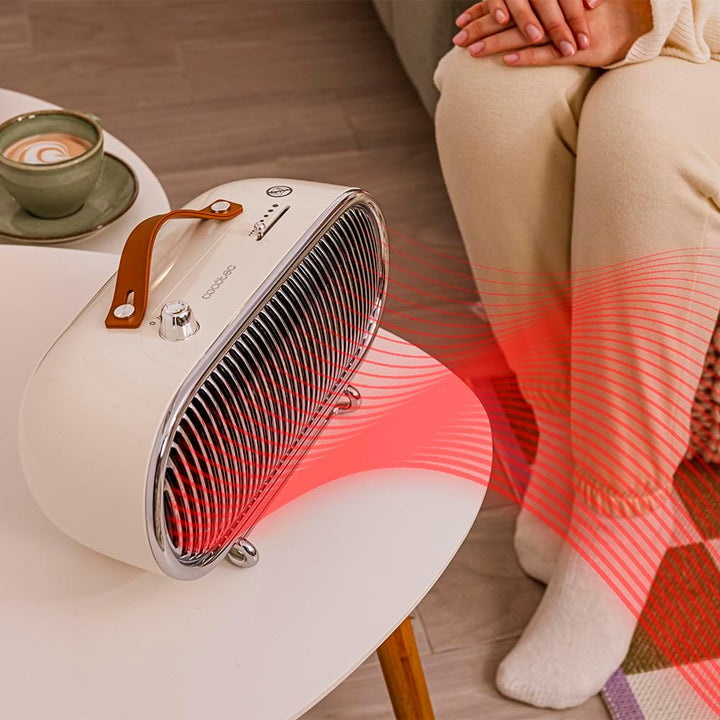Cecotec Keramik-Heizlüfter für den Tisch mit niedrigem Verbrauch – ReadyWarm 1500 Ceramic Retro. 150