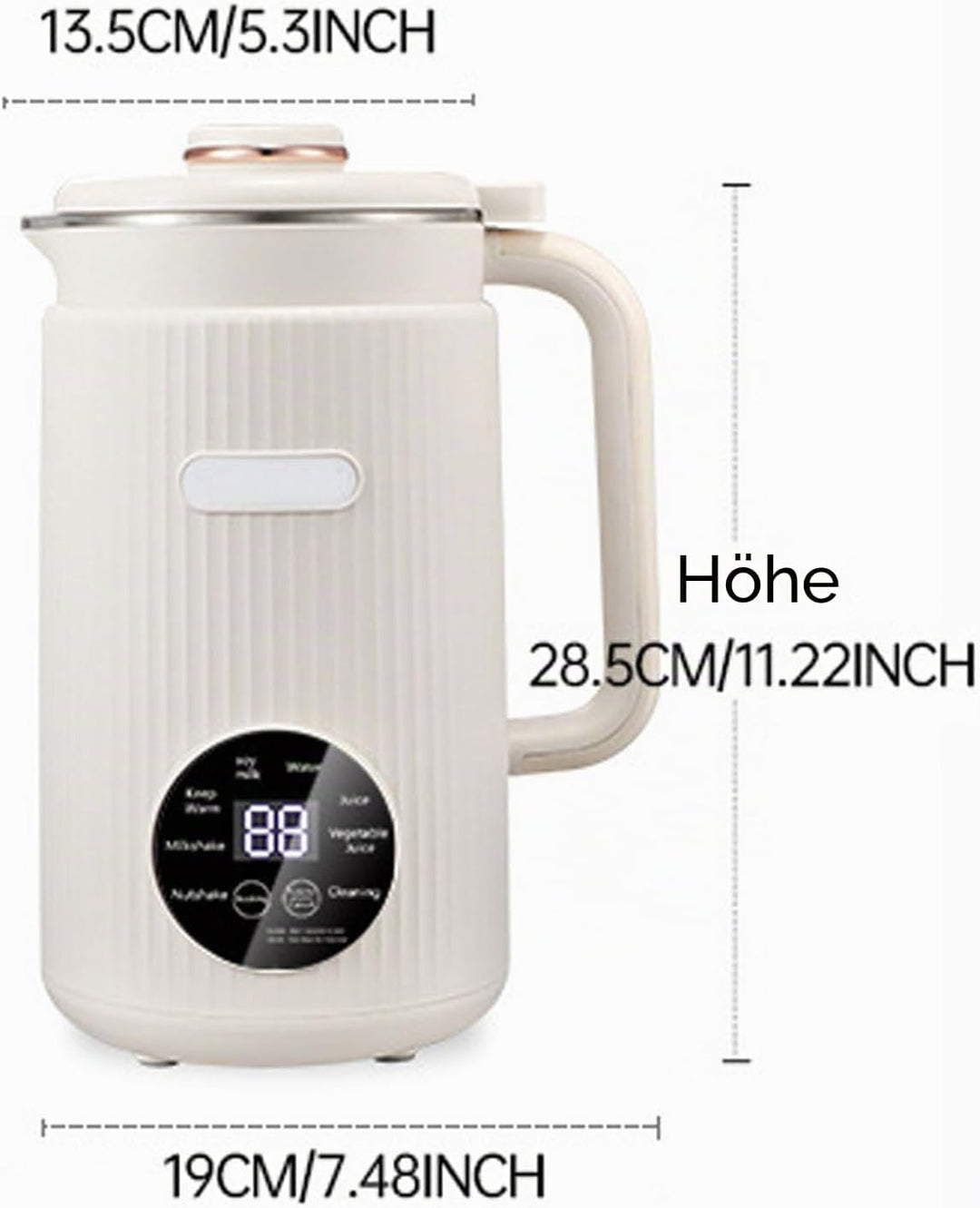 Irishom Programmierbarer 8-in-1-Licter mit Digitalanzeige, 12 Edelstahlklingen, automatische Reinigu